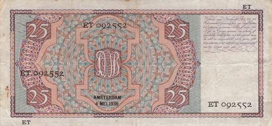 25 Gulden p50 4 5 1939 VF